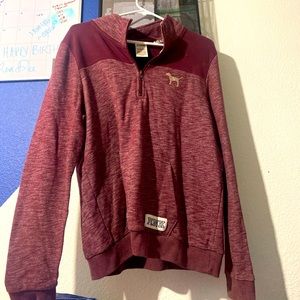 PINK Quarter Zip, bergundy